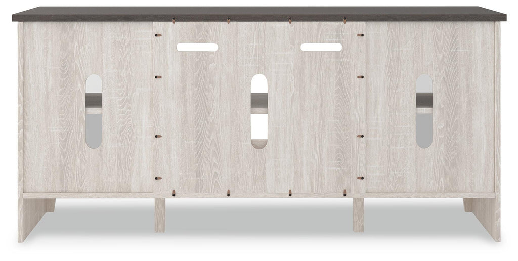 Dorrinson 60" TV Stand in Two-tone, back view