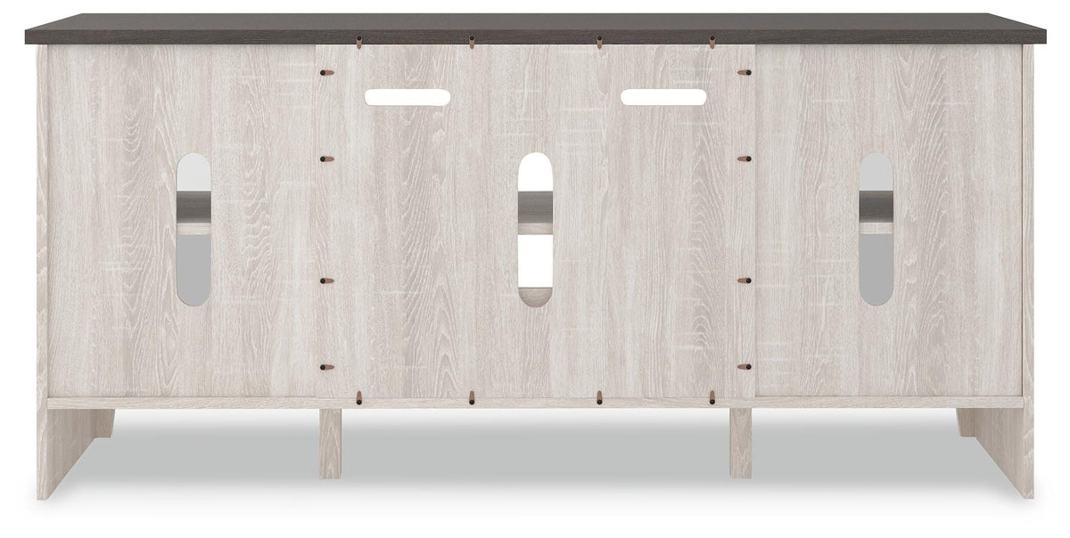 Dorrinson 60" TV Stand in Two-tone, back view