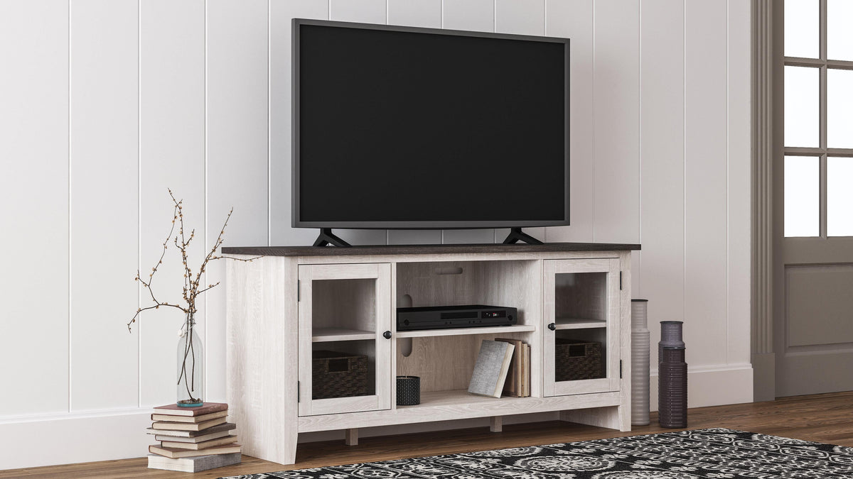 Dorrinson 60" TV Stand in Two-tone, lifestyle view