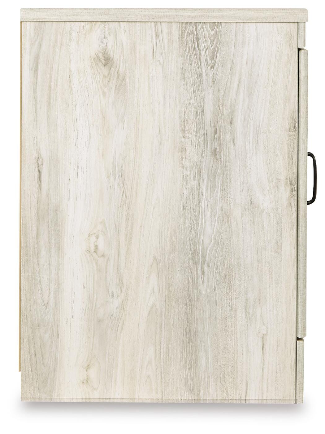 Bellaby 63" TV Stand in Whitewash, side view