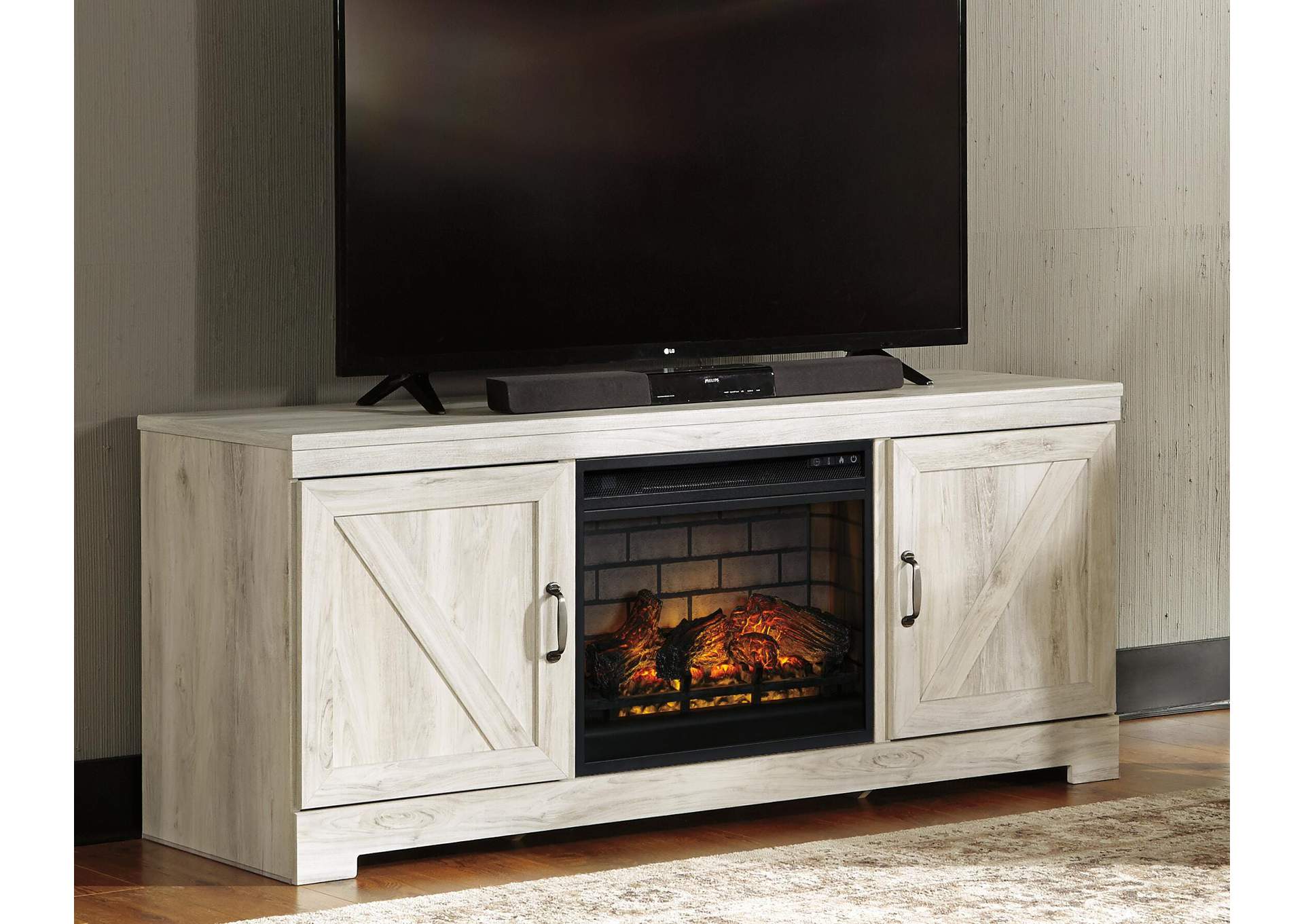 Bellaby 63" TV Stand with Electric Fireplace room view