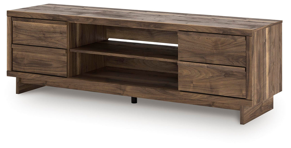 Zadilyn 72" TV Stand in Brown, angle view