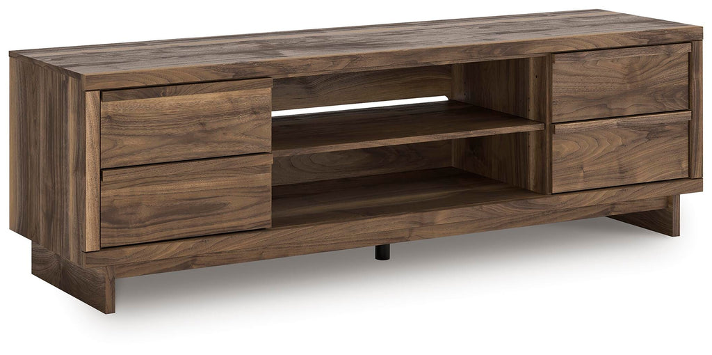 Zadilyn 72" TV Stand in Brown, angle view