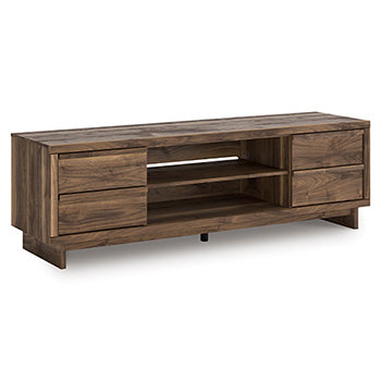 Zadilyn 72" TV Stand in Brown, angle view