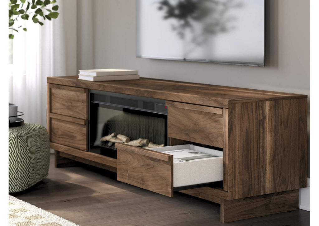 Zadilyn 72" TV Stand with Electric Fireplace detail