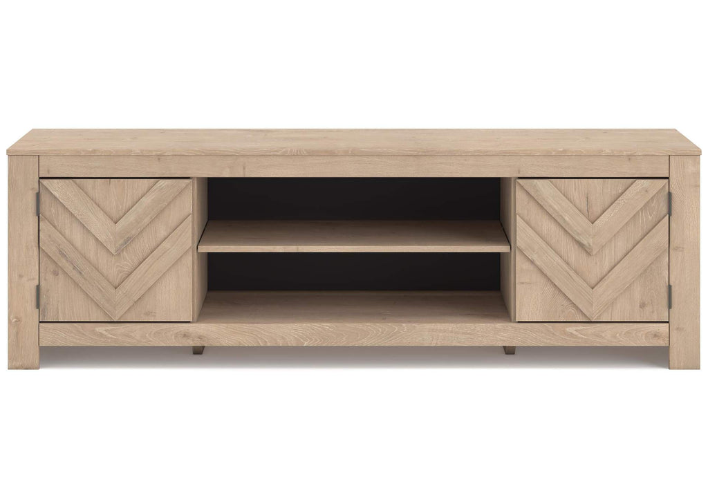 Cayboni 71" TV Stand with Electric Fireplace front view