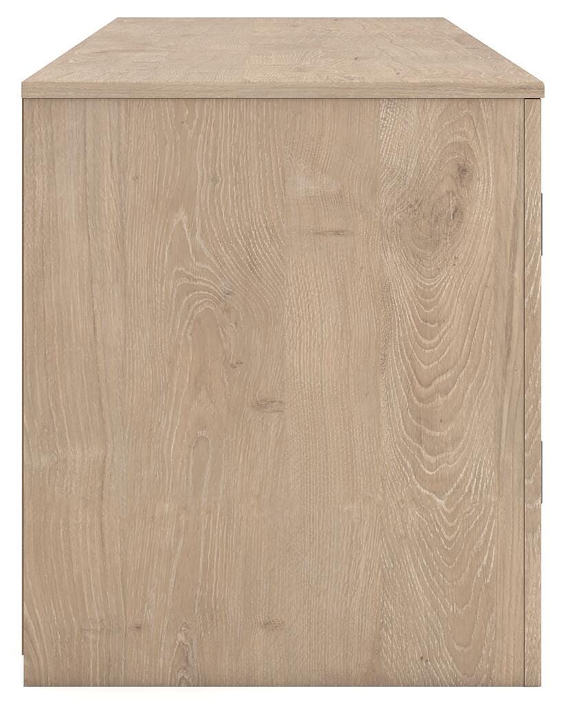 Cayboni 71" TV Stand in Tan, alternate side view