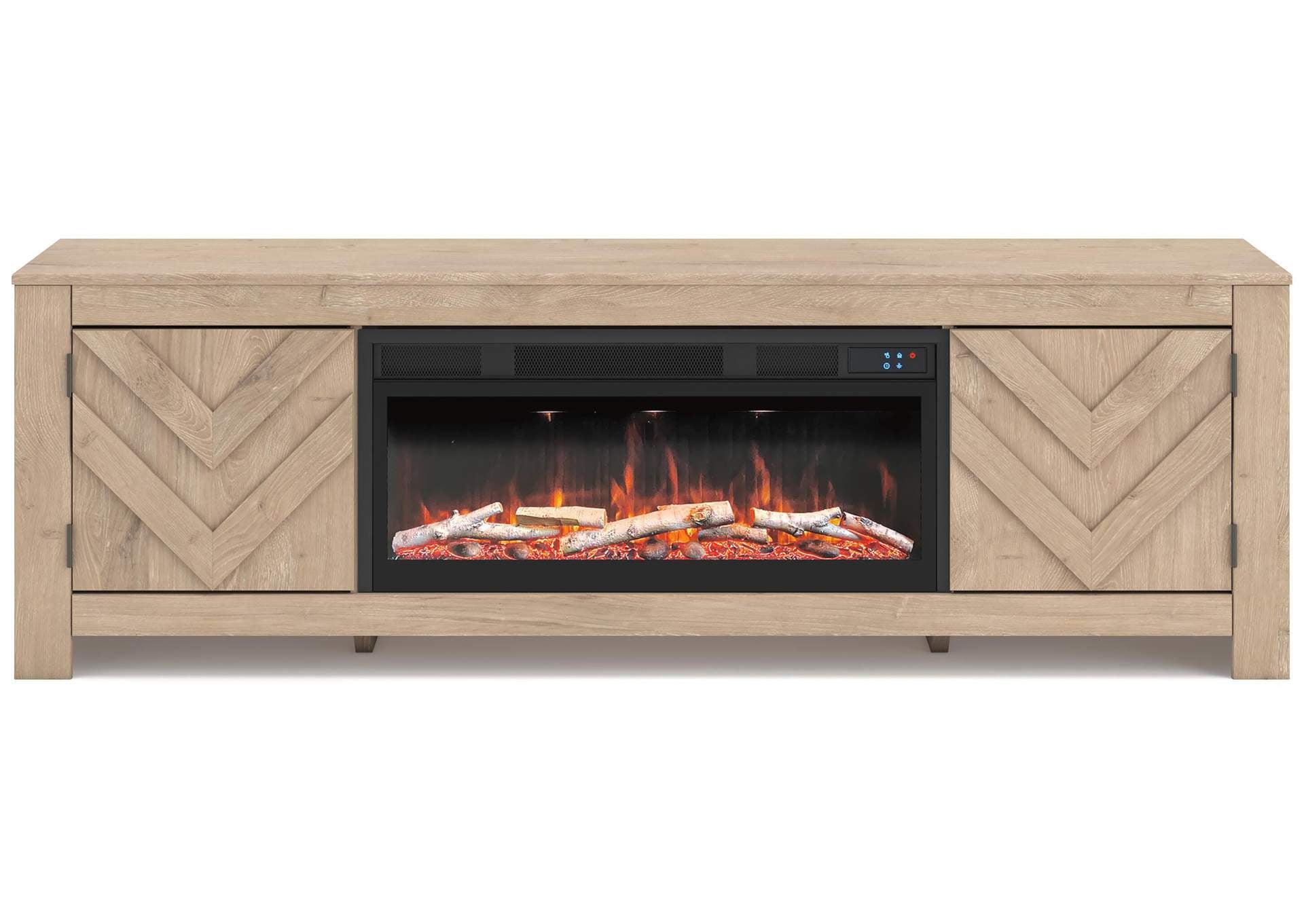 Cayboni 71" TV Stand with Electric Fireplace front view