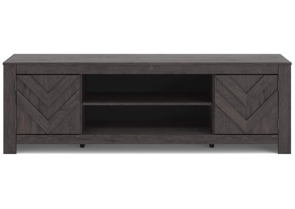 Cayboni 71" TV Stand with Electric Fireplace front view