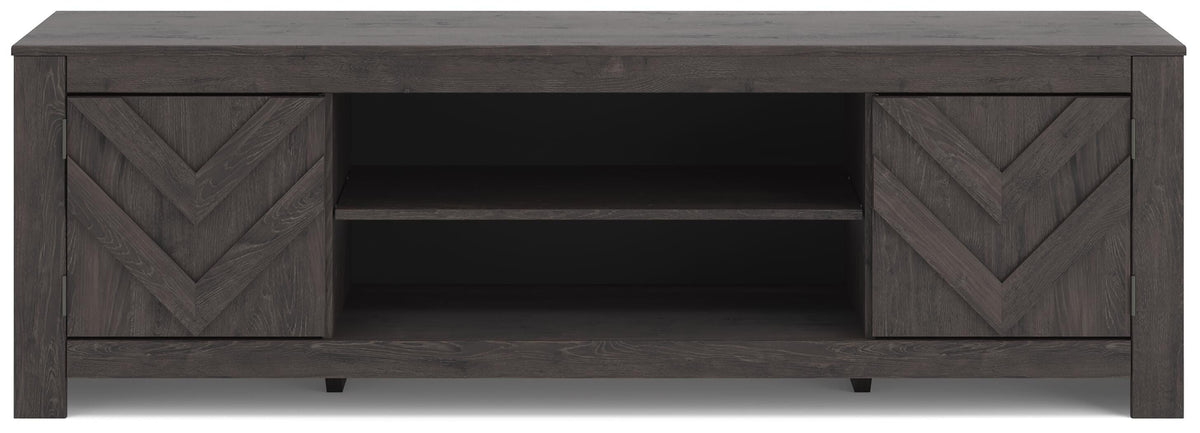 Cayboni 71" TV Stand in Black, front view