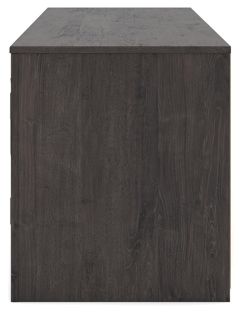 Cayboni 71" TV Stand in Black, alternate side view