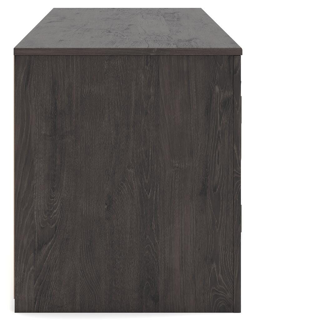 Cayboni 71" TV Stand in Black, side view