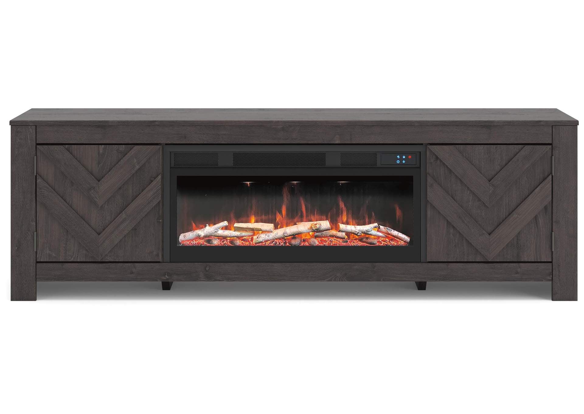 Cayboni 71" TV Stand with Electric Fireplace front view