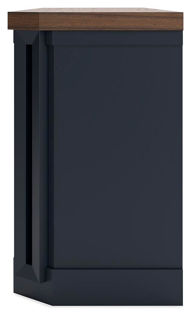 Landocken 83" TV Stand in Brown/Blue, alternate side view