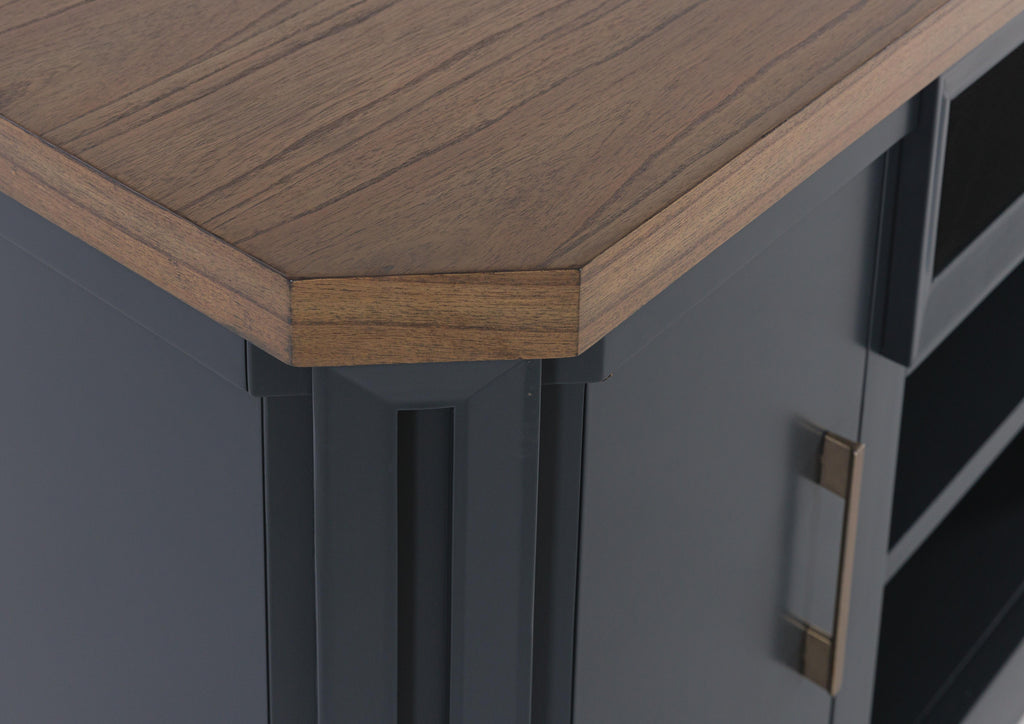 Landocken 83" TV Stand in Brown/Blue, top view