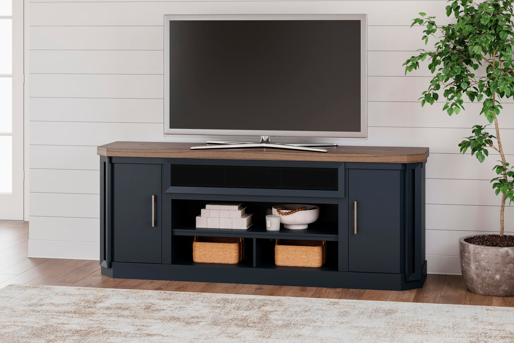 Landocken 83" TV Stand in Brown/Blue, alternate view 3