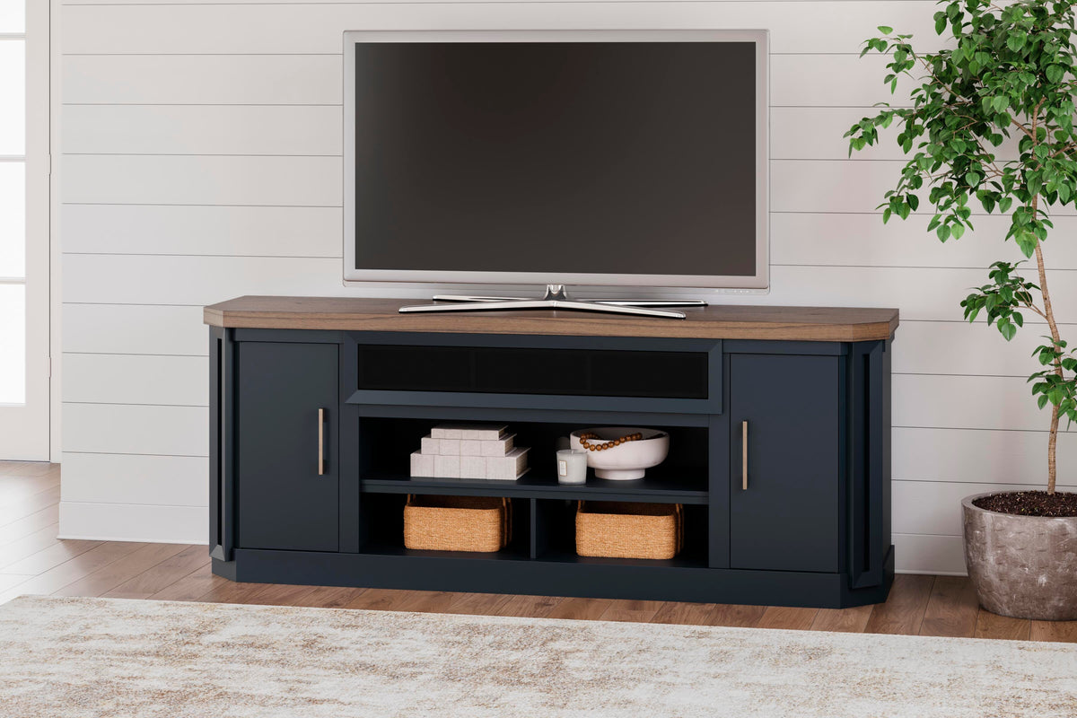 Landocken 83" TV Stand in Brown/Blue, alternate view 3
