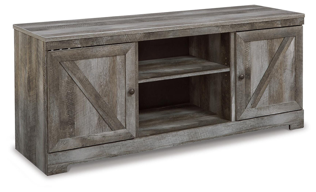 Wynnlow 63" TV Stand in Gray, angle view