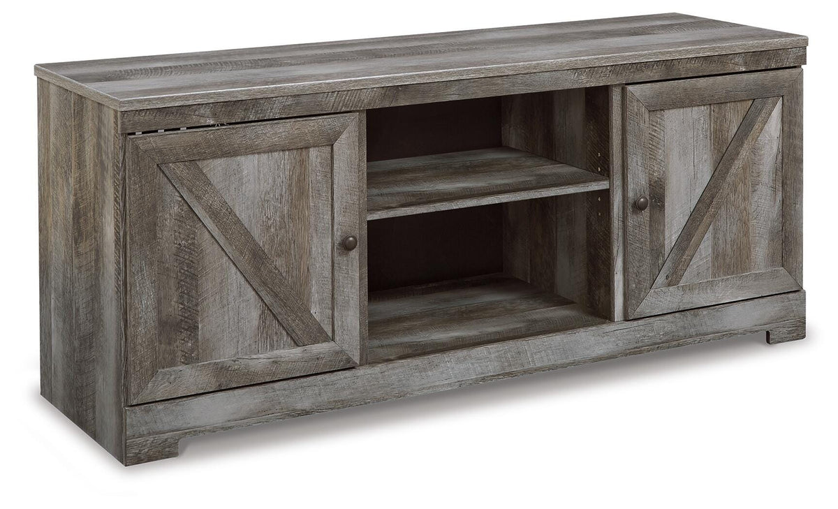 Wynnlow 63" TV Stand in Gray, angle view