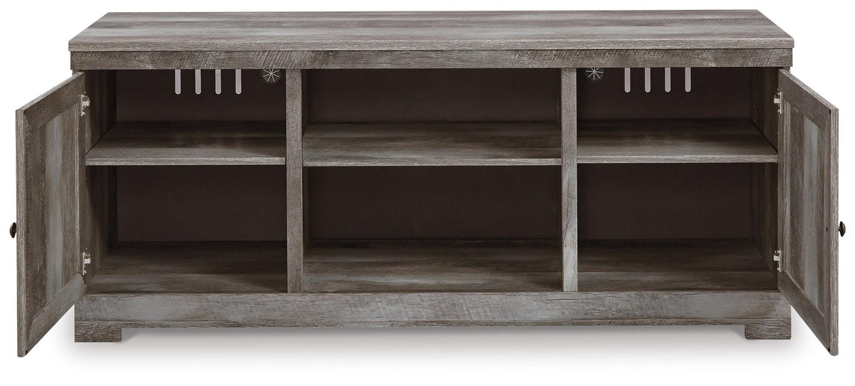Wynnlow 63" TV Stand in Gray, front view