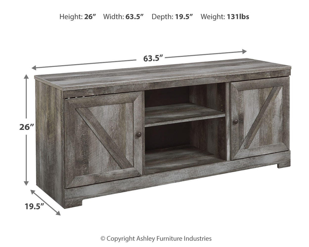 Wynnlow 63" TV Stand in Gray, alternate view 5