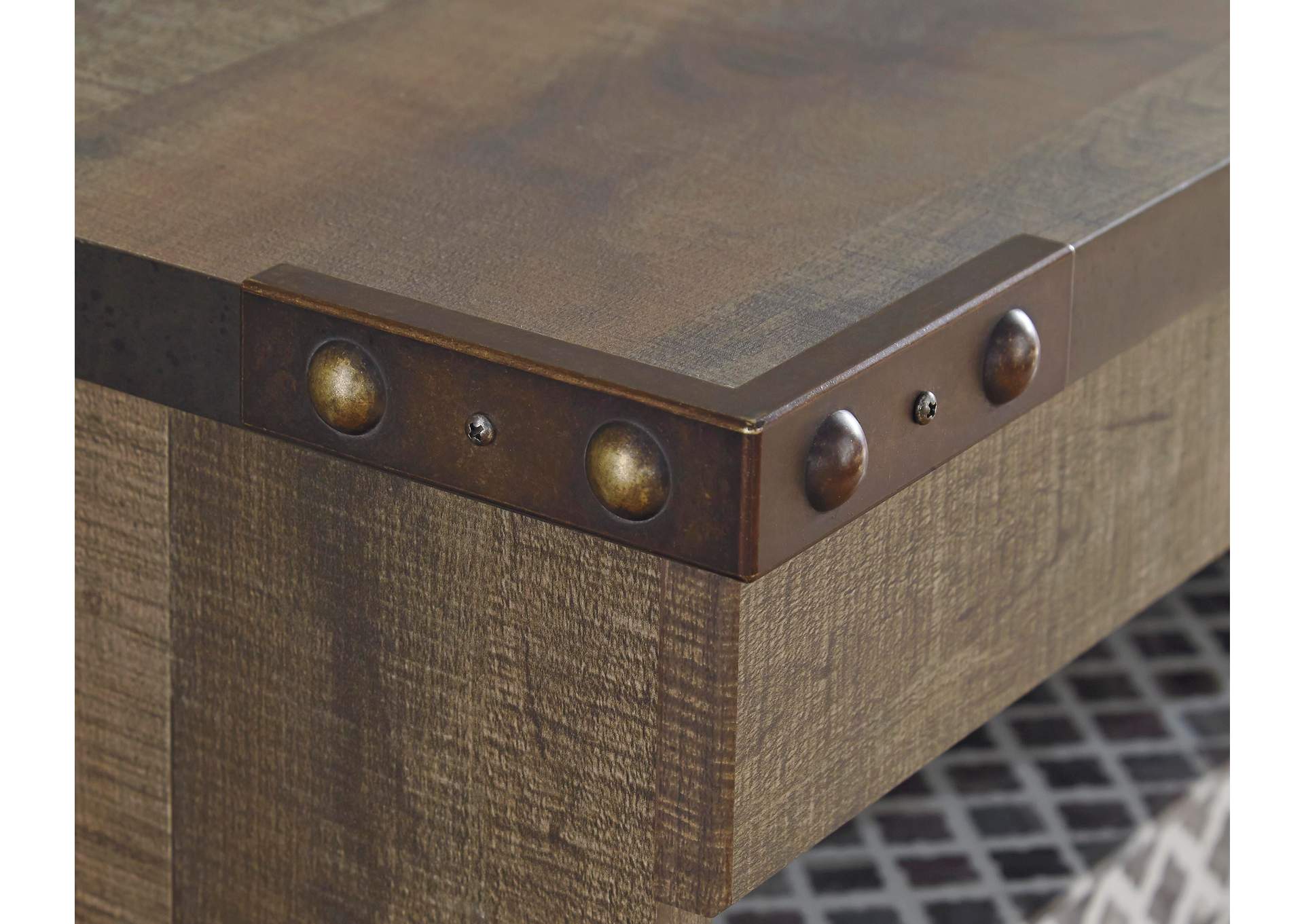 Trinell 63" TV Stand with Electric Fireplace detail