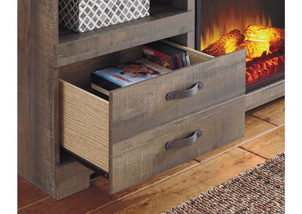 Trinell 63" TV Stand with Electric Fireplace detail
