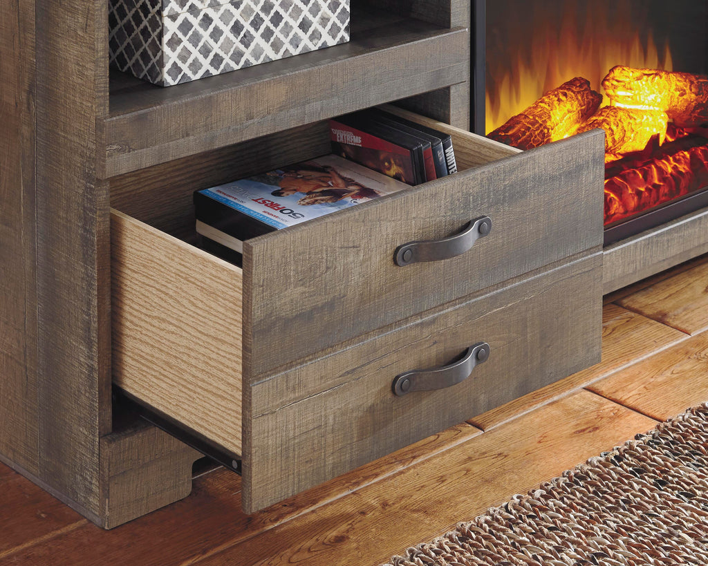 Trinell 63" TV Stand in Brown, detail view