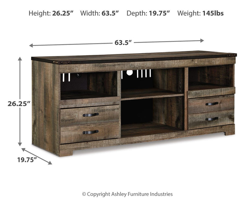 Trinell 63" TV Stand in Brown, alternate view 4