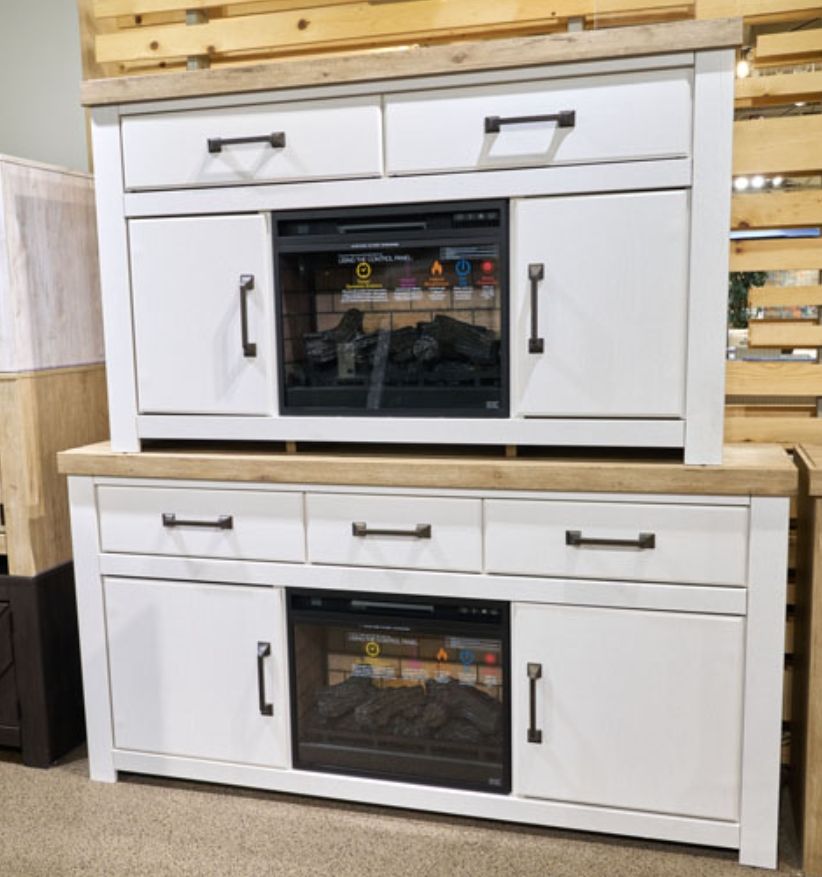 Savonport 62" TV Stand in White/Brown, alternate view 2