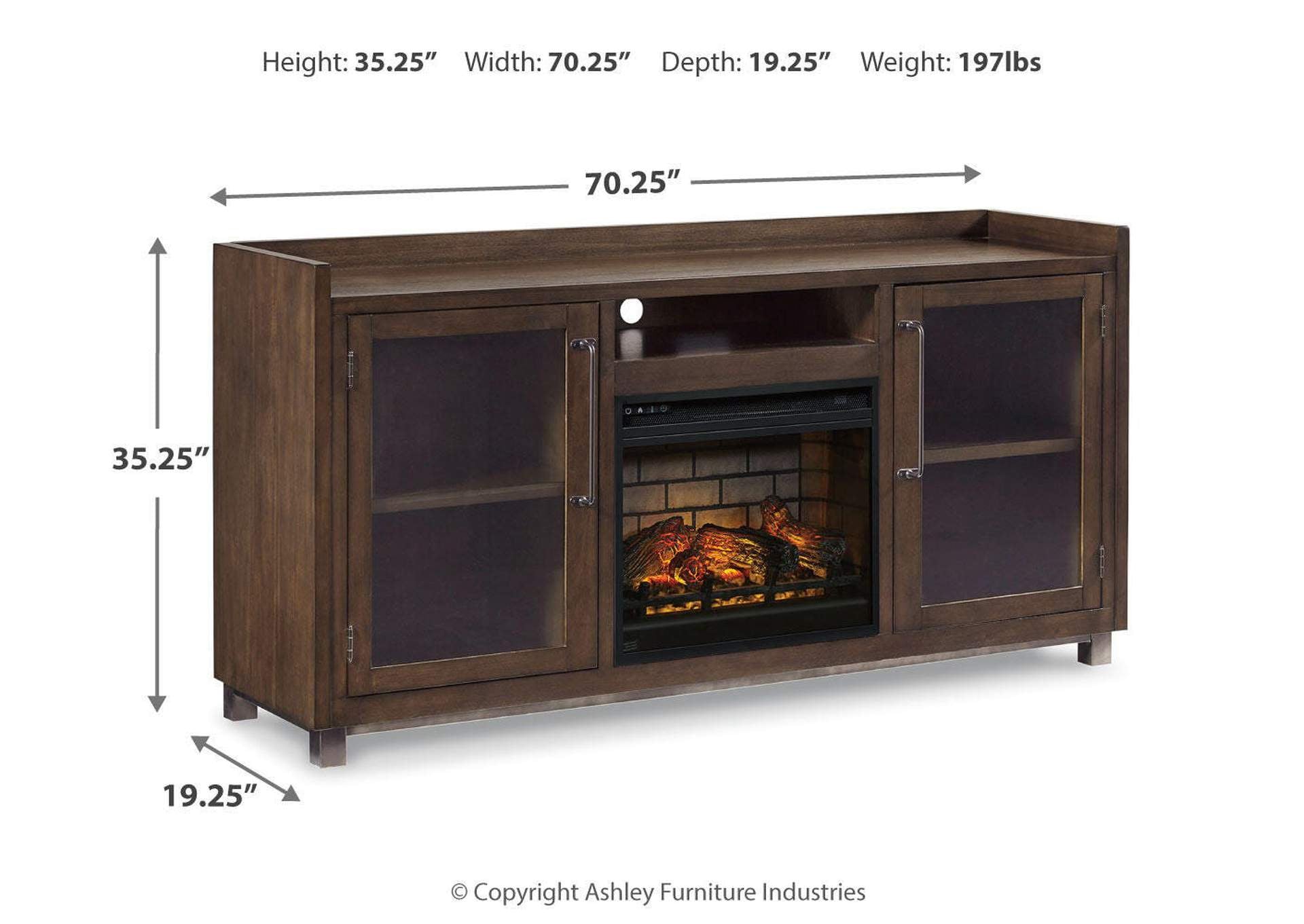Starmore 70" TV Stand with Electric Fireplace dimensions