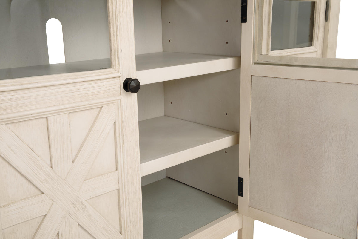 Bolanburg 74" TV Stand in White/Weathered Gray, detail view