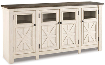 Bolanburg 74" TV Stand in White/Weathered Gray
