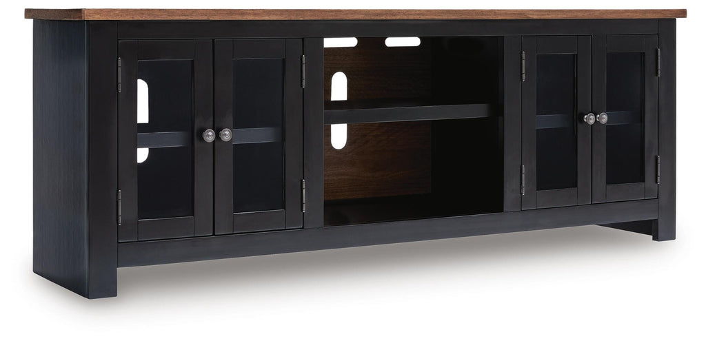 Wildenauer 76" TV Stand in Brown/Black, closed view