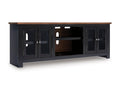 Wildenauer 76" TV Stand in Brown/Black, closed view