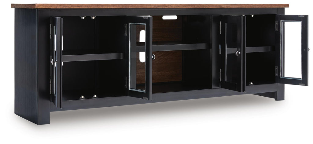 Wildenauer 76" TV Stand in Brown/Black, open view
