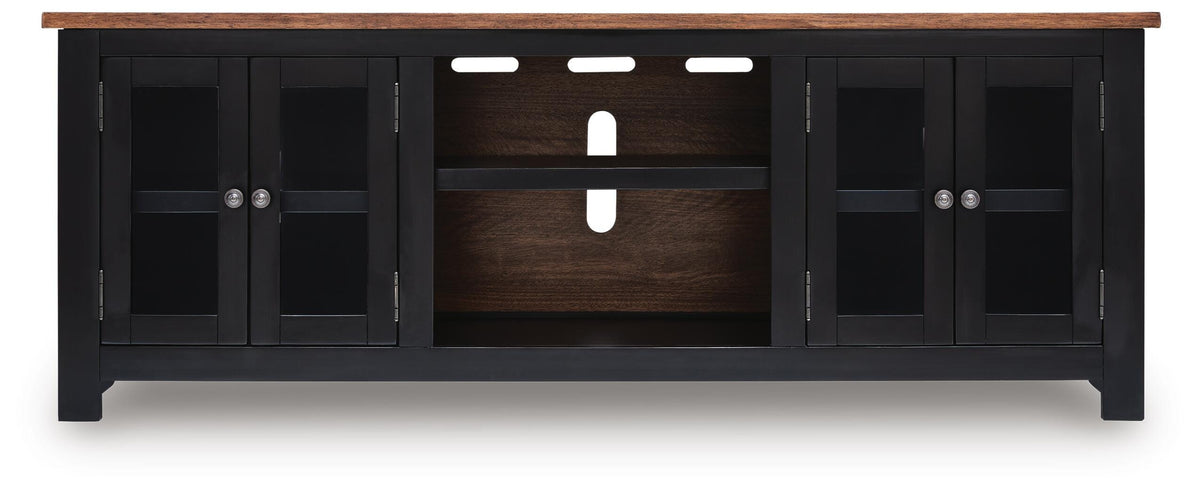 Wildenauer 76" TV Stand in Brown/Black, front view