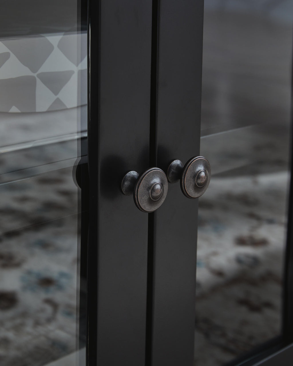Wildenauer 76" TV Stand in Brown/Black, detail view