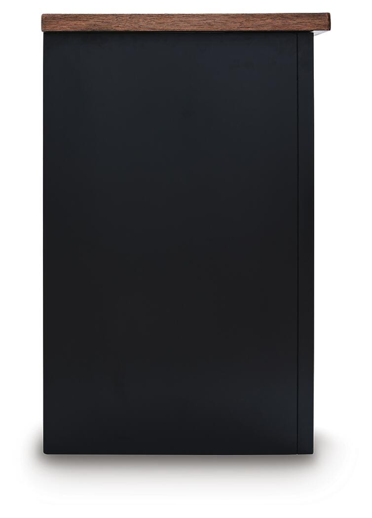 Wildenauer 76" TV Stand in Brown/Black, side view