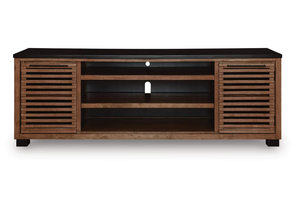 Kallari 84" TV Stand with Electric Fireplace front view