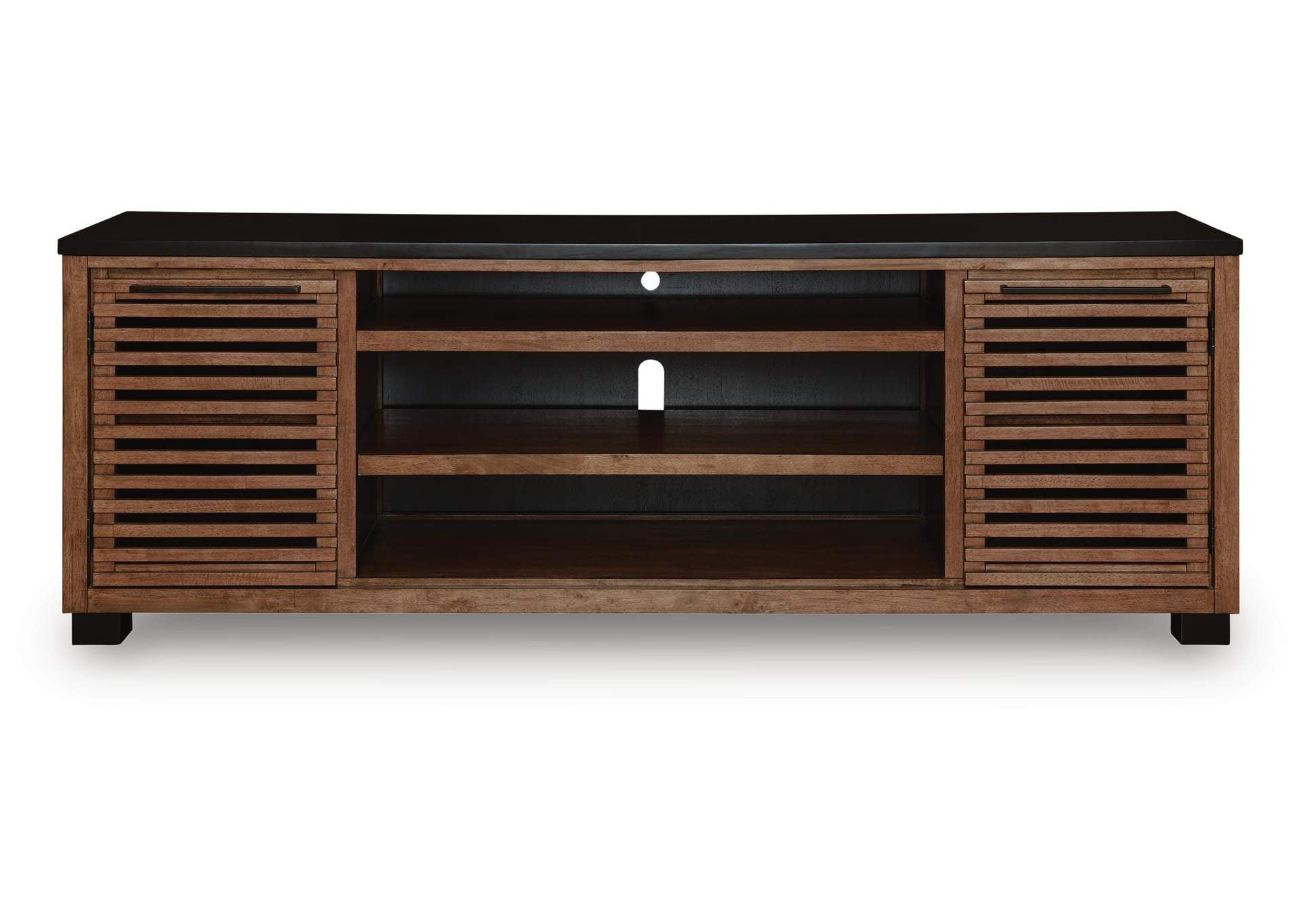 Kallari 84" TV Stand with Electric Fireplace front view