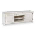 Robbinsdale 72" TV Stand in Antique White, closed view