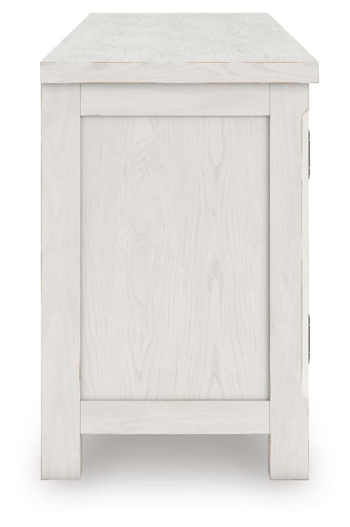 Robbinsdale 72" TV Stand in Antique White, side view