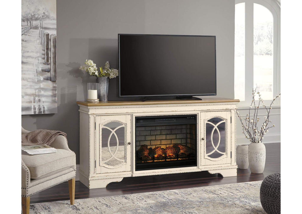 Realyn 74" TV Stand with Electric Fireplace