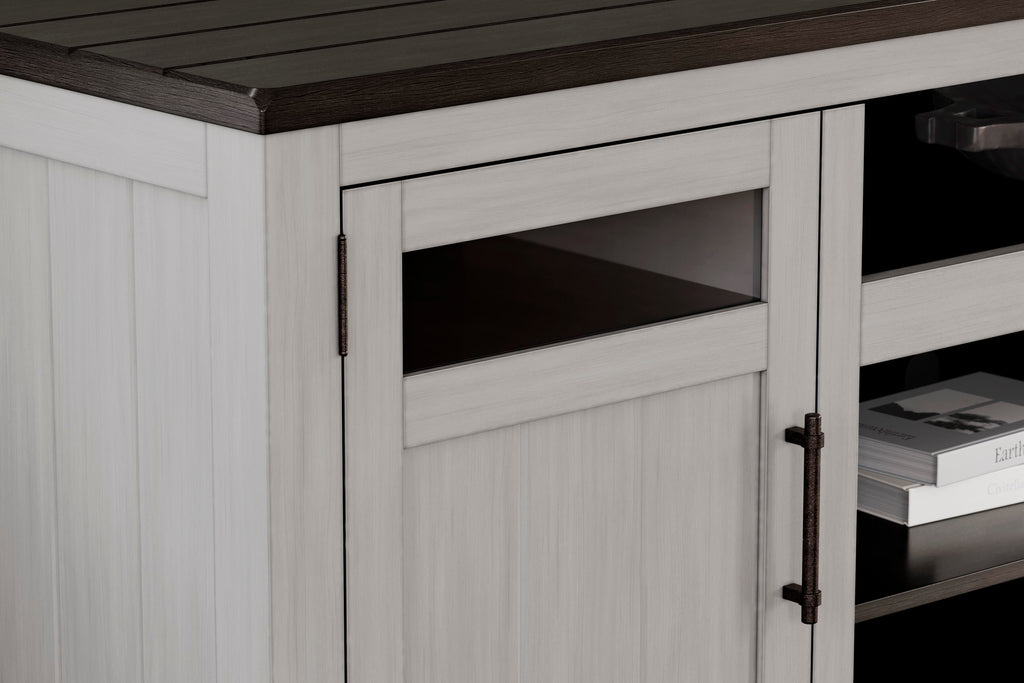 Darborn 88" TV Stand in Gray/Brown, detail view