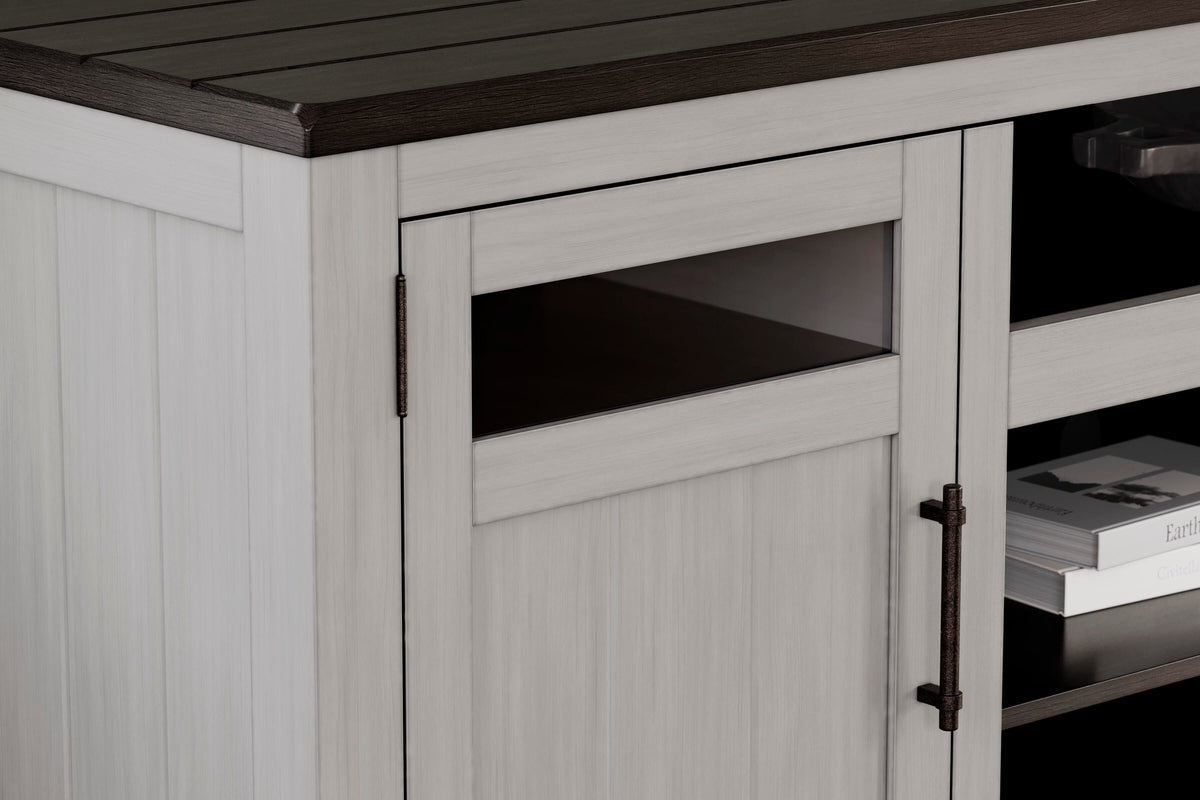 Darborn 88" TV Stand in Gray/Brown, detail view