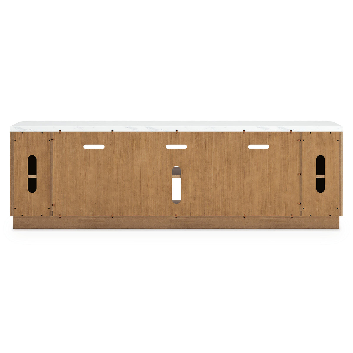 Camdill 80" TV Stand in Light Brown, back view