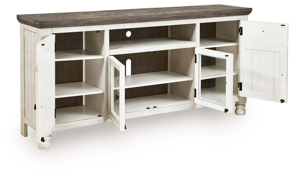 Havalance TV Stand in Two-tone, open view