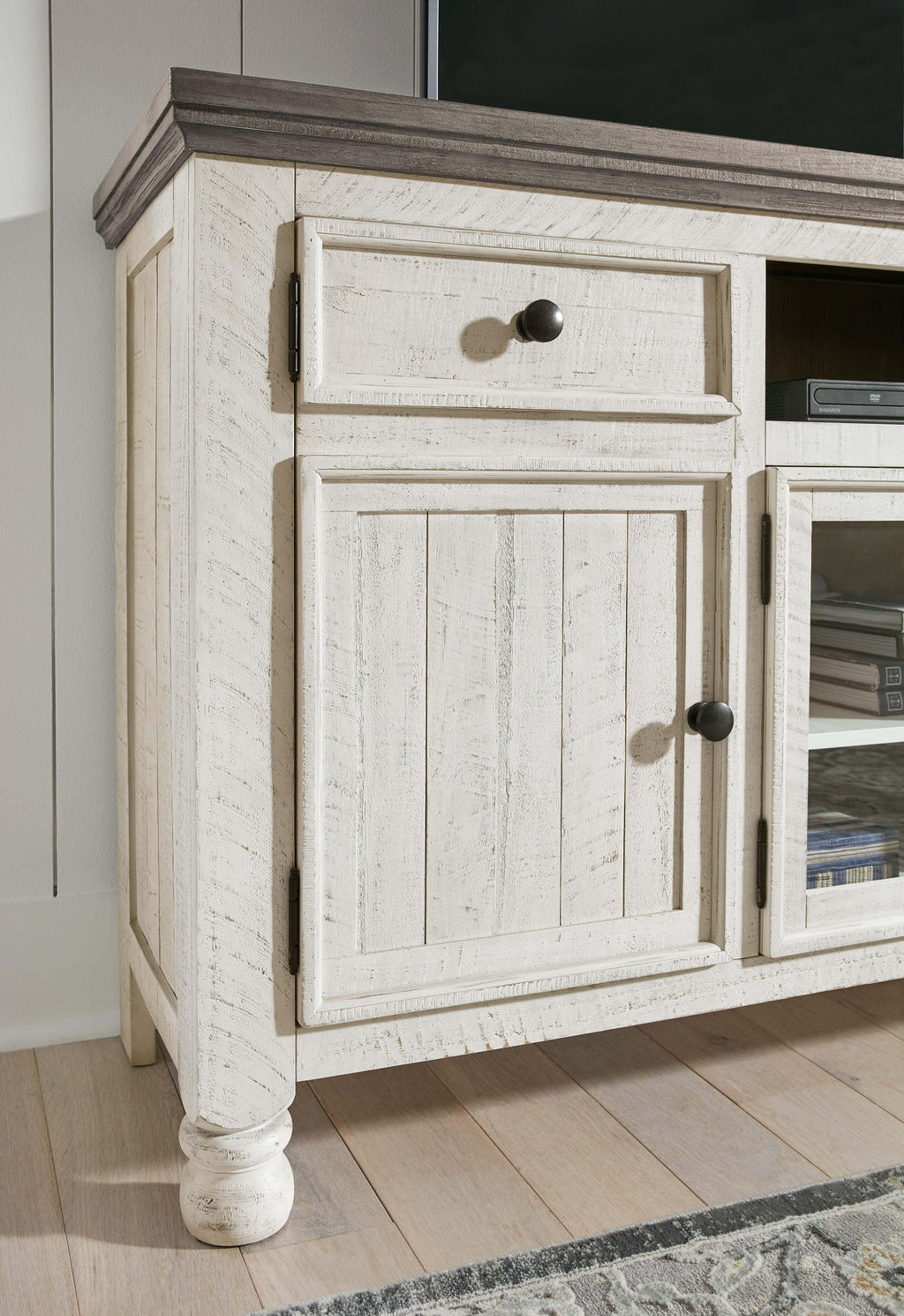 Havalance TV Stand in Two-tone, detail view