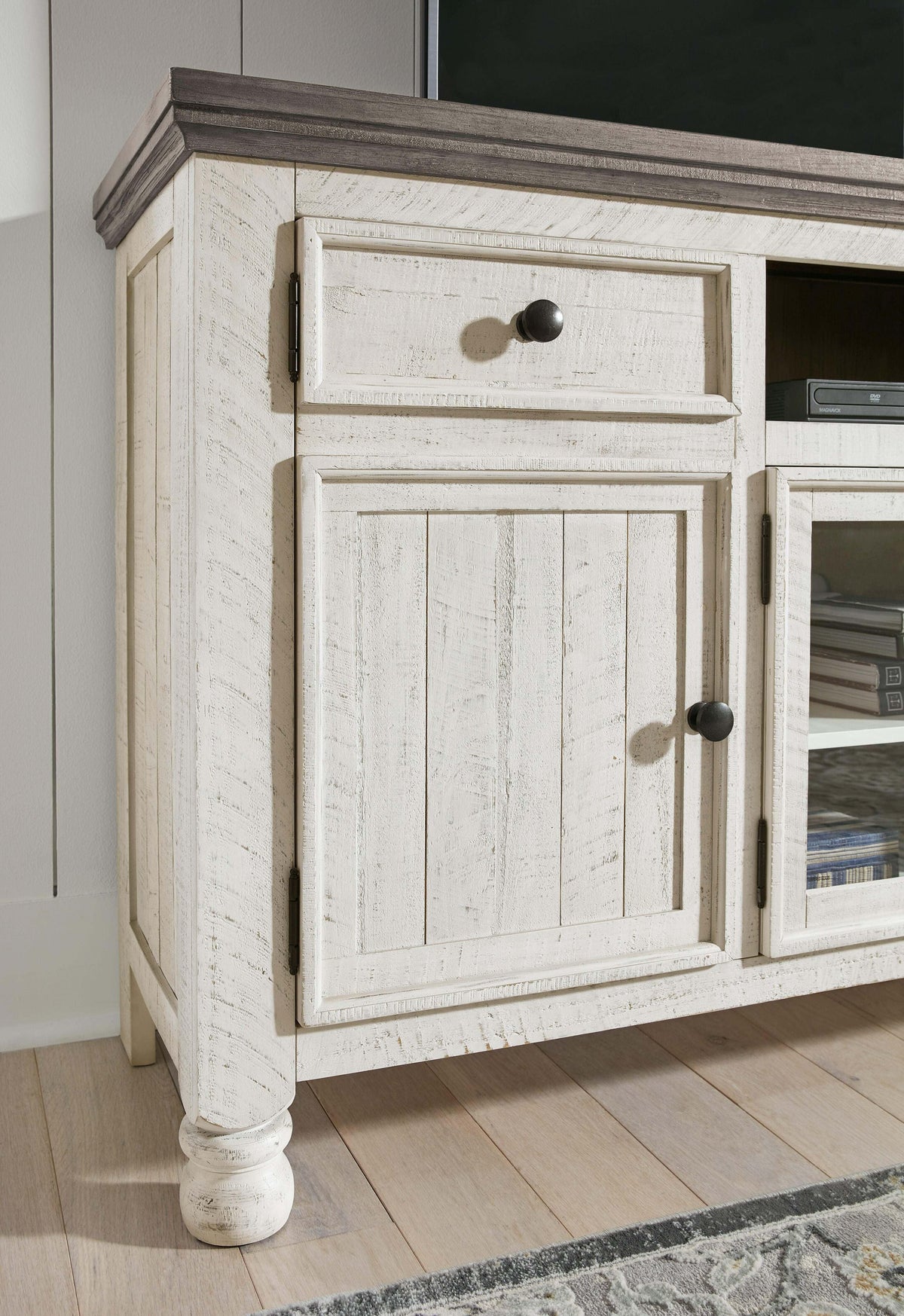 Havalance TV Stand in Two-tone, detail view